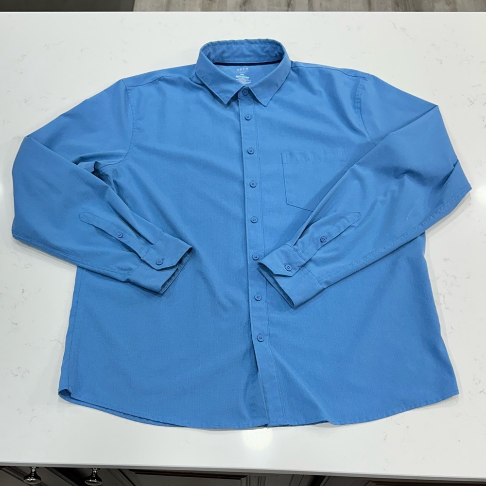 Apt. 9 slim performance untucked-fit button down long sleeve shirt.